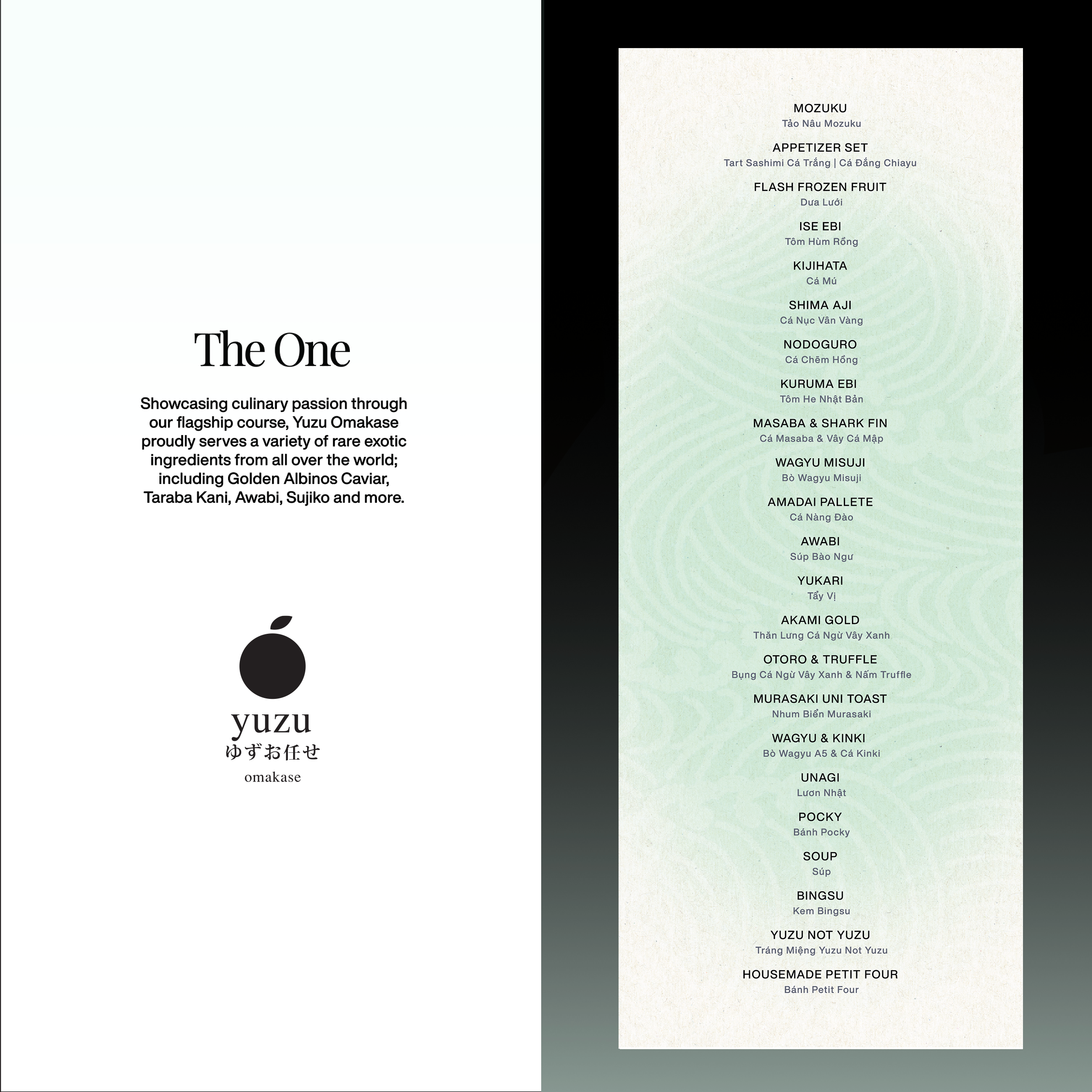 the one yuzu omakase menu