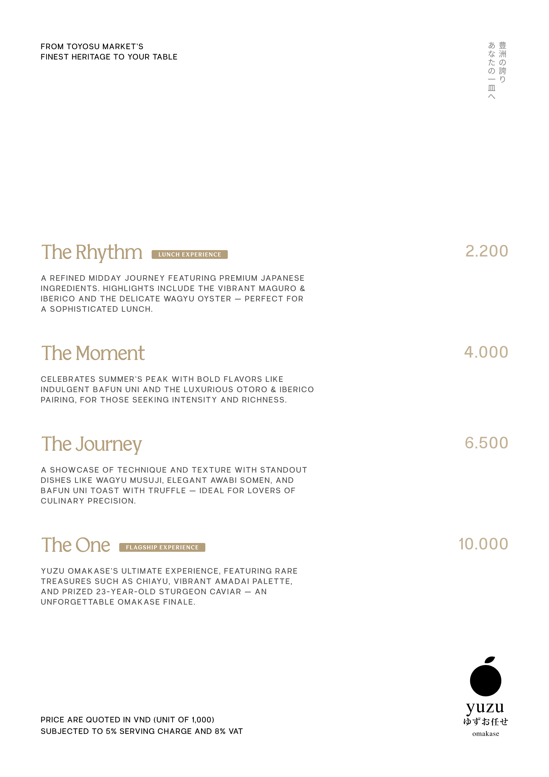 yuzu omakase menu